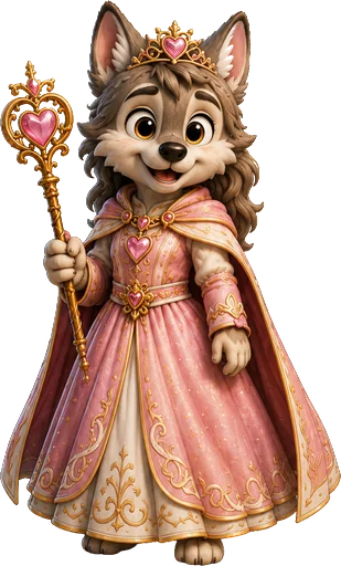 Un louveteau déguisé en princesse